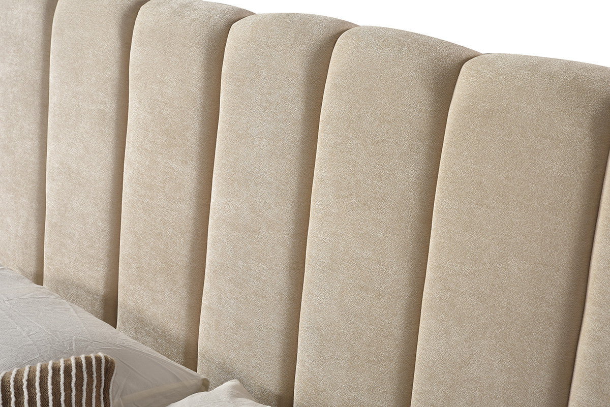 Lotus King Bed - Beige