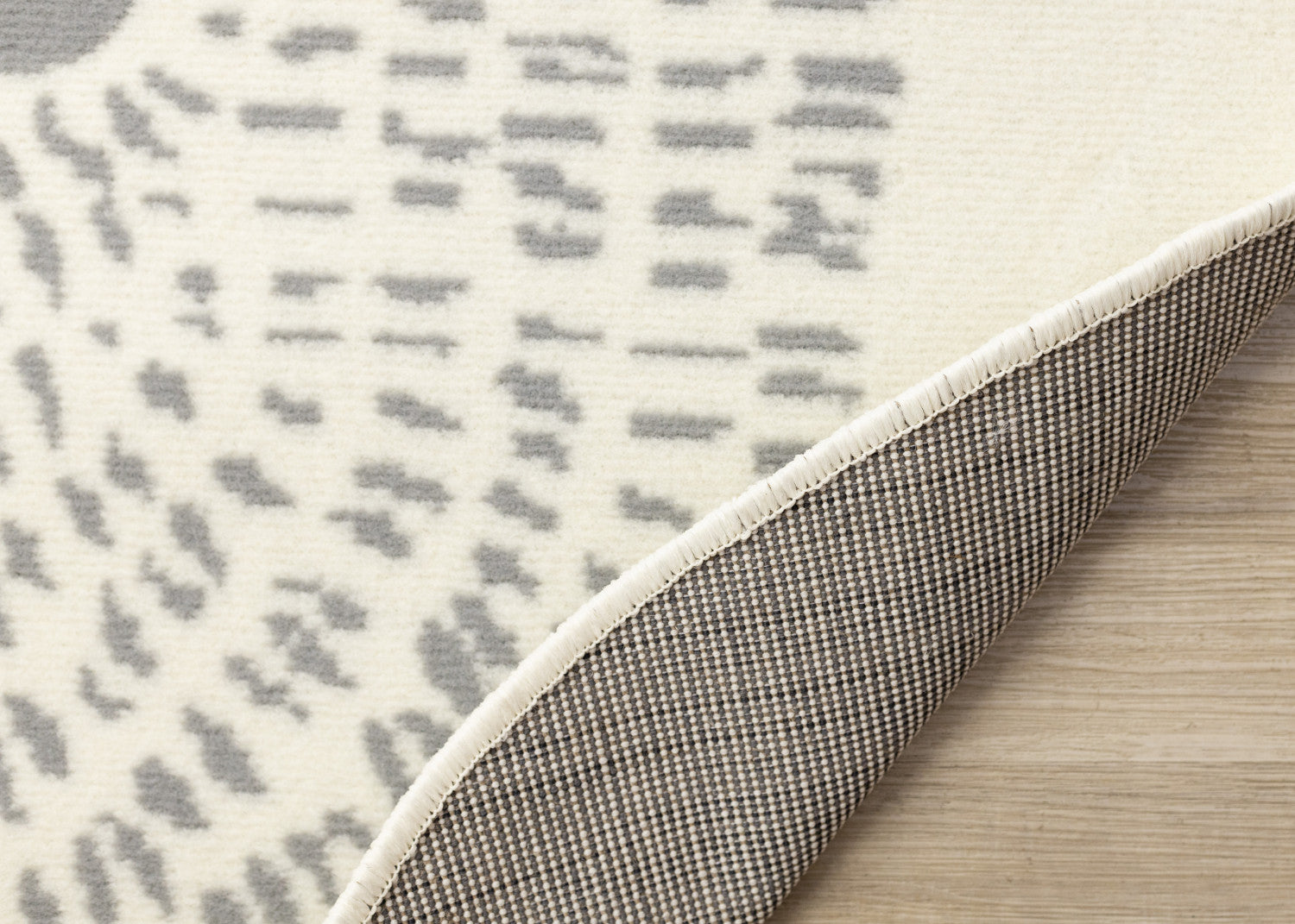 Kids Teddy Bear Area Rug - 5ft Round - Cream/Grey