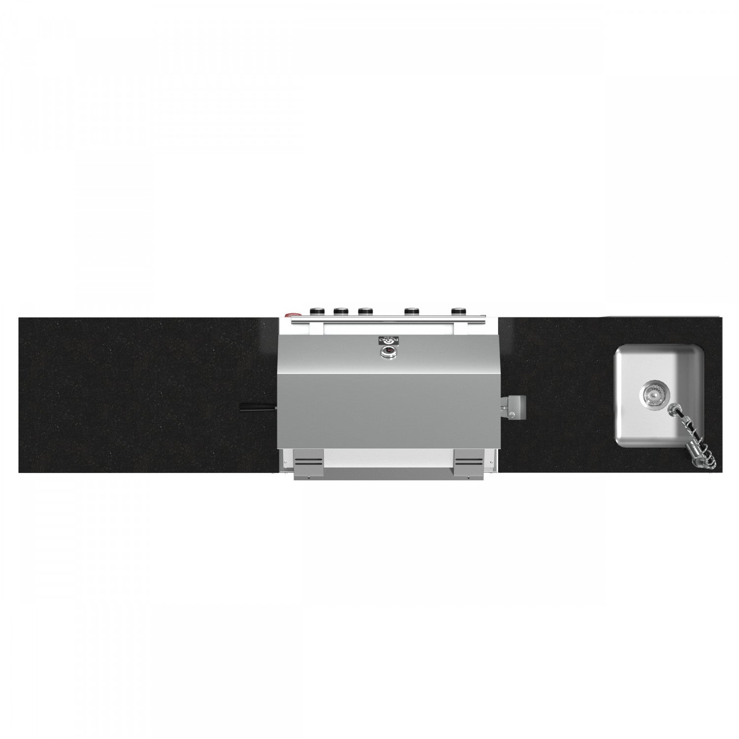 Forno Bulnes Black Countertop Outdoor Kitchen with 30" 60,000 BTU BBQ and Beverage Centre - FODKT2506BLK