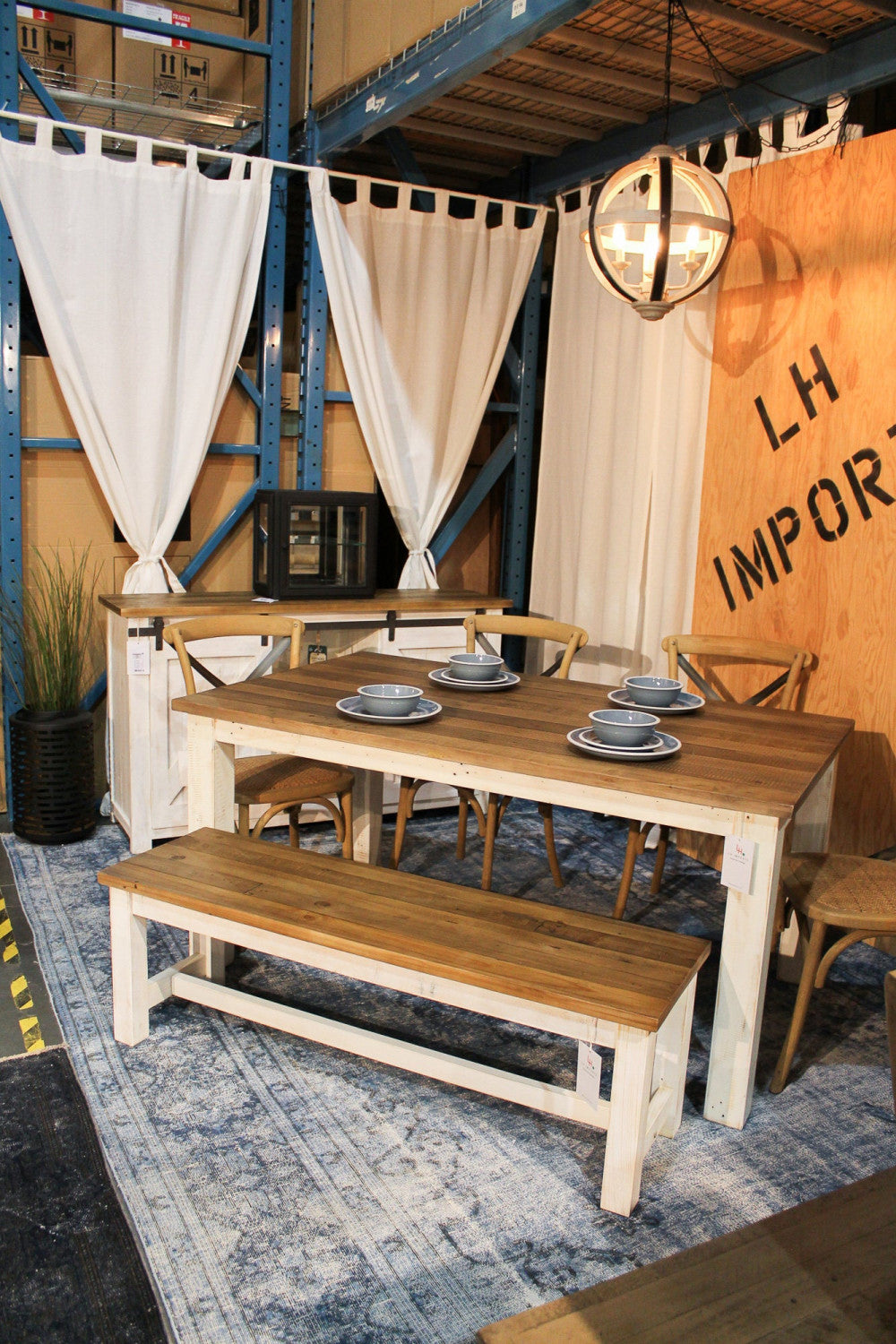 Borsgade Bench - White/Natural