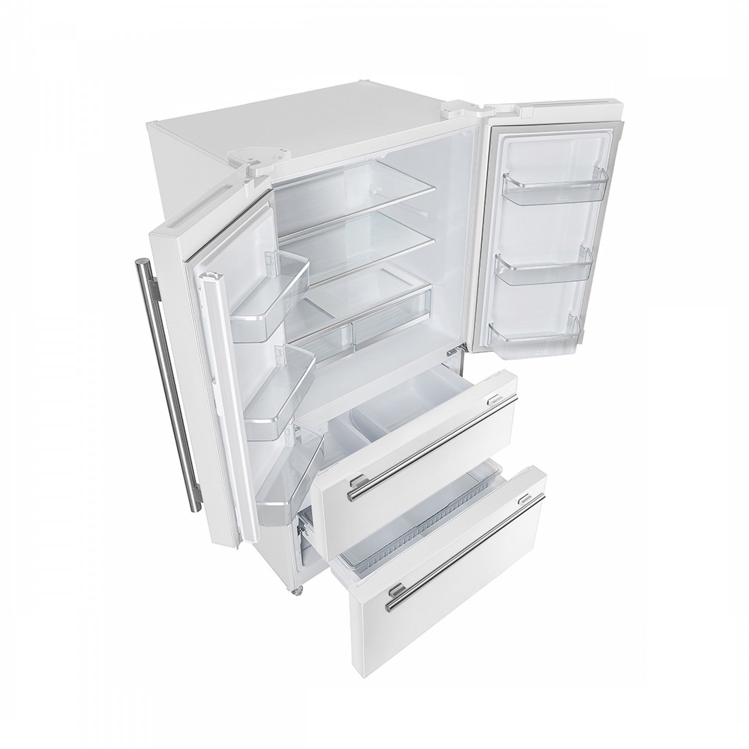 Forno Moena 36" 19.2 Cu.Ft. White Counter-Depth French Door Refrigerator with Ice Maker - FFRBI1820-36WHT