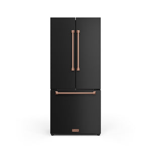Thor Kitchen Collection Gordon Ramsay Réfrigérateur 17,5 pi³ de 30 po avec porte à 2 battants à profondeur de comptoir avec machine à glaçons noir mat - RF3017FFD00-RSG