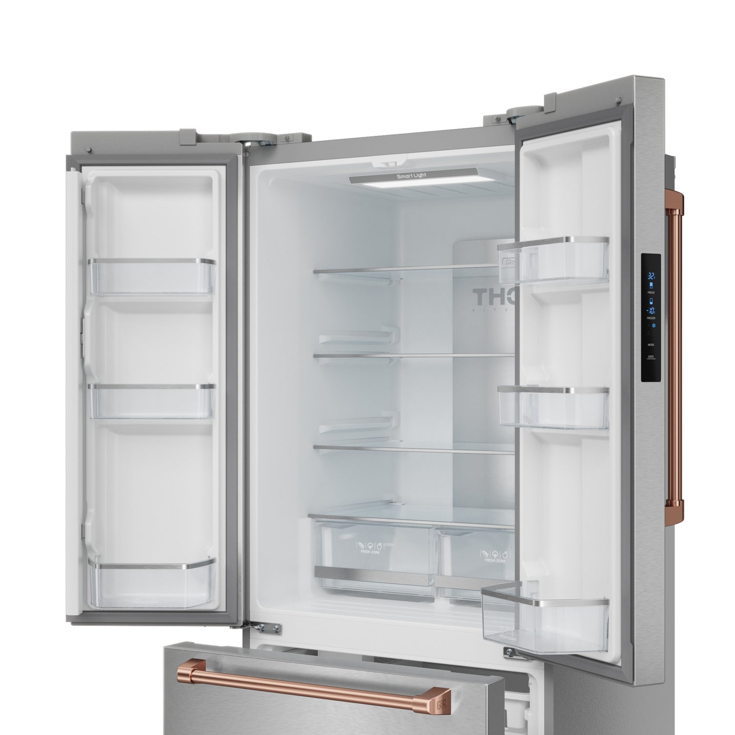 Thor Kitchen - Gordon Ramsay Collection 30" 17.5 Cu. Ft. Stainless Steel Counter-Depth French Door Refrigerator with Ice Maker - RF3017FFD99-RSG