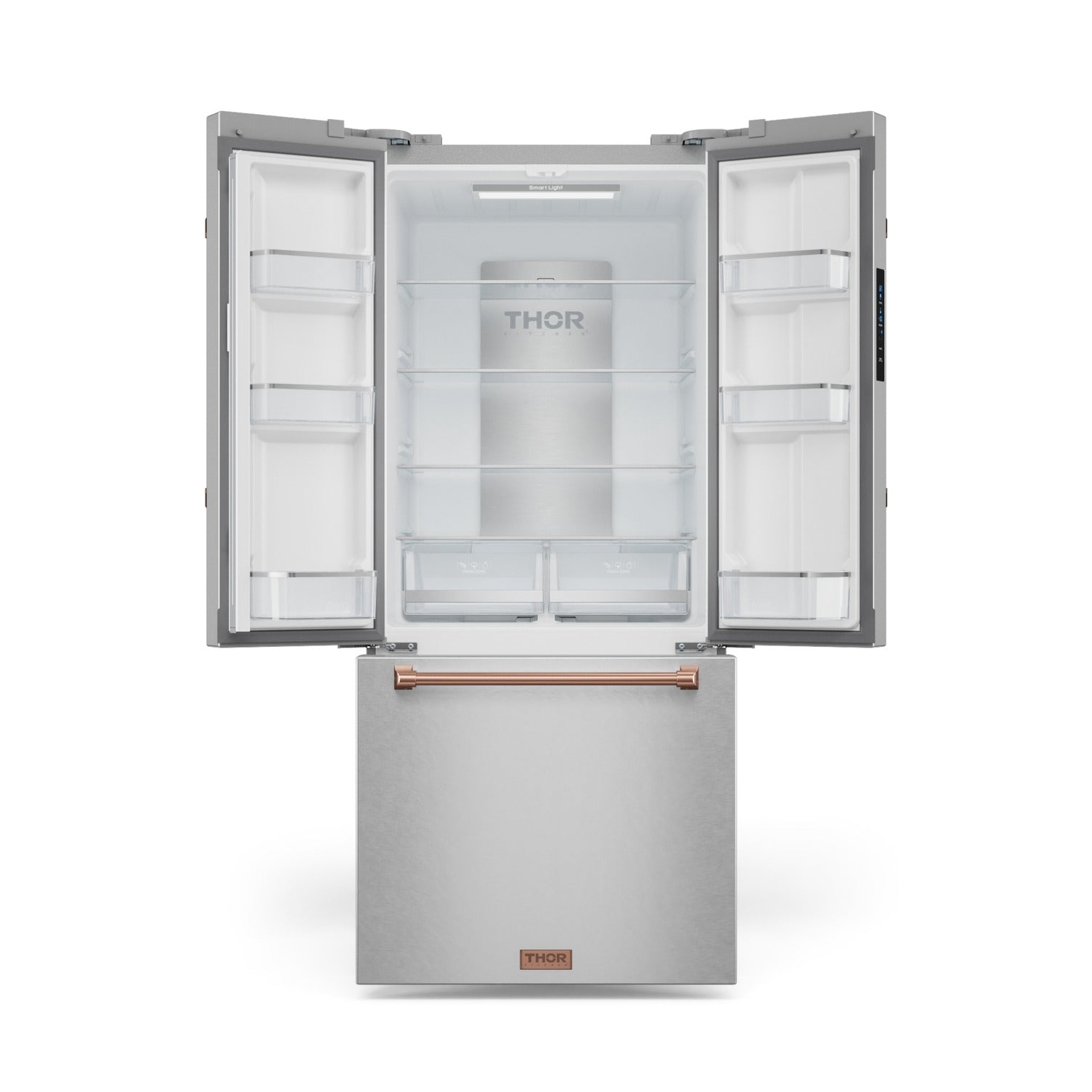 Thor Kitchen - Gordon Ramsay Collection 30" 17.5 Cu. Ft. Stainless Steel Counter-Depth French Door Refrigerator with Ice Maker - RF3017FFD99-RSG