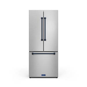 Thor Kitchen Collection Gordon Ramsay Réfrigérateur 17,5 pi³ de 30 po avec porte à 2 battants à profondeur de comptoir avec machine à glaçons acier inoxydable - RF3017FFD99-BLU
