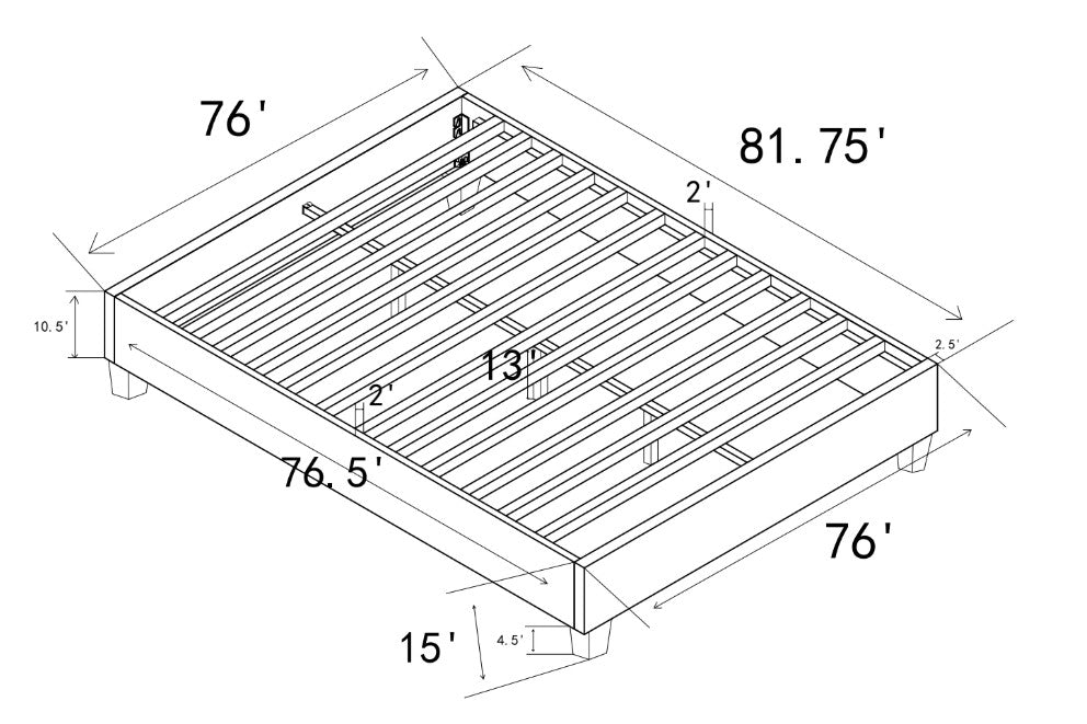 Meyer King Platform Bed Base - Grey