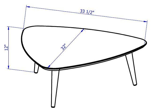 Aketi Triangular Coffee Table - Off White