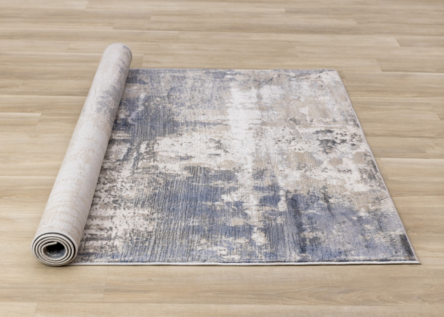 Logan Casual Contemporary Area Rug - 5' X 8' - Cream/Blue/Grey
