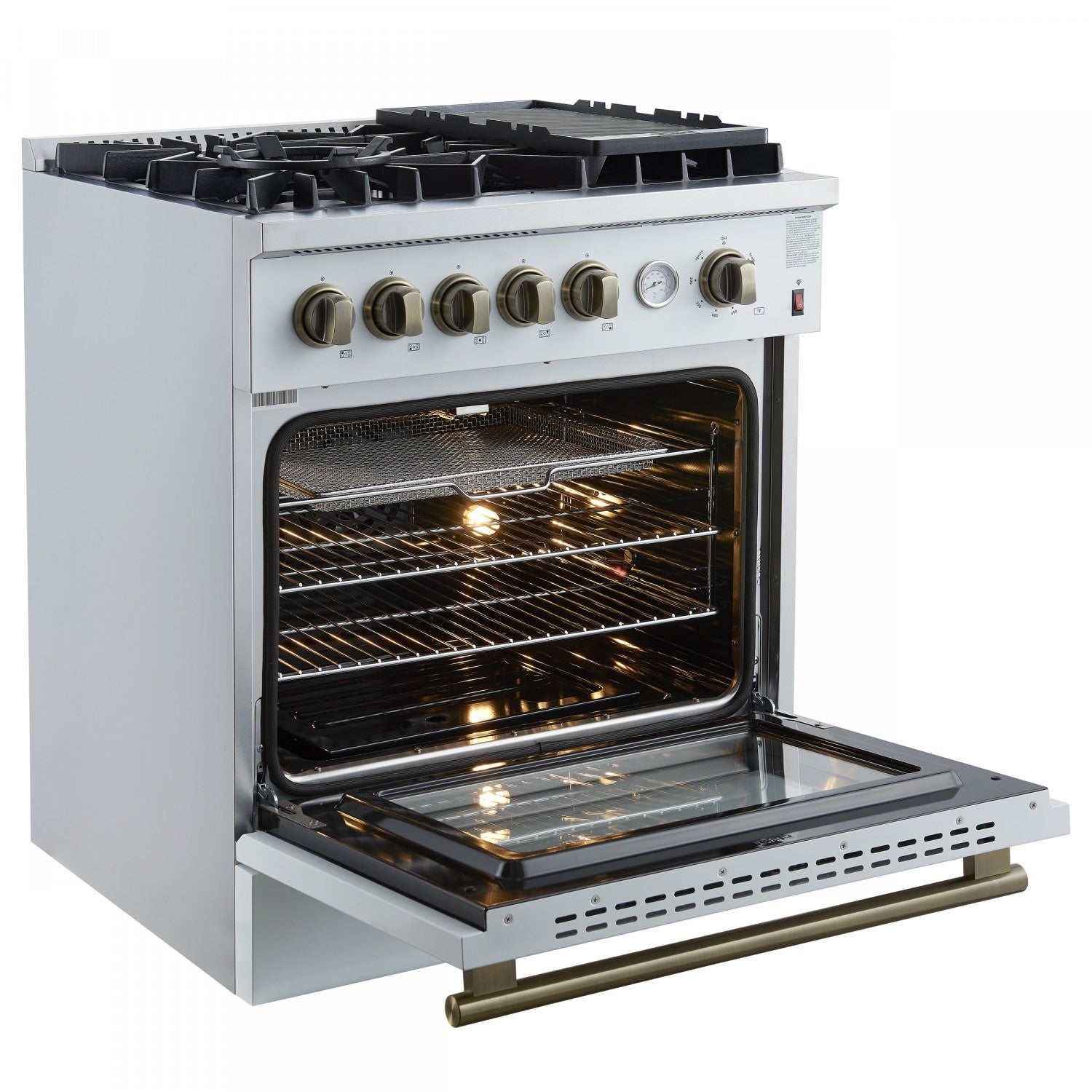 Forno Giovanni 30" White Freestanding Gas Range (4.32 Cu. Ft.) - FFSGS6274-30WHT