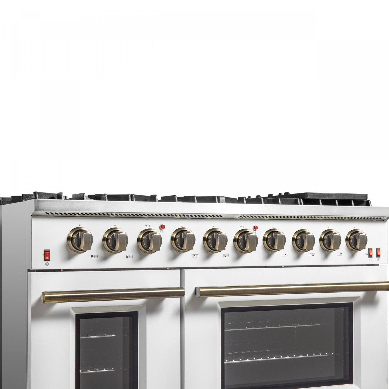 Forno Galiano 48" White Freestanding Double Oven Gas Range (6.58 Cu. Ft.) - FFSGS6244-48WHT