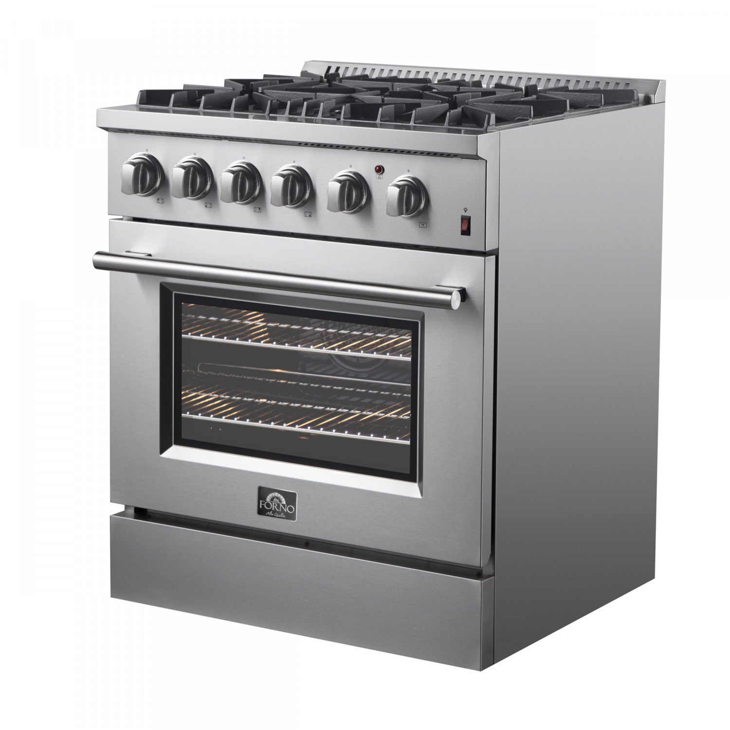 Forno Marco 30" Stainless Steel Dual Fuel Range with True Convection (4.32 Cu. Ft.) - FFSGS6197-30