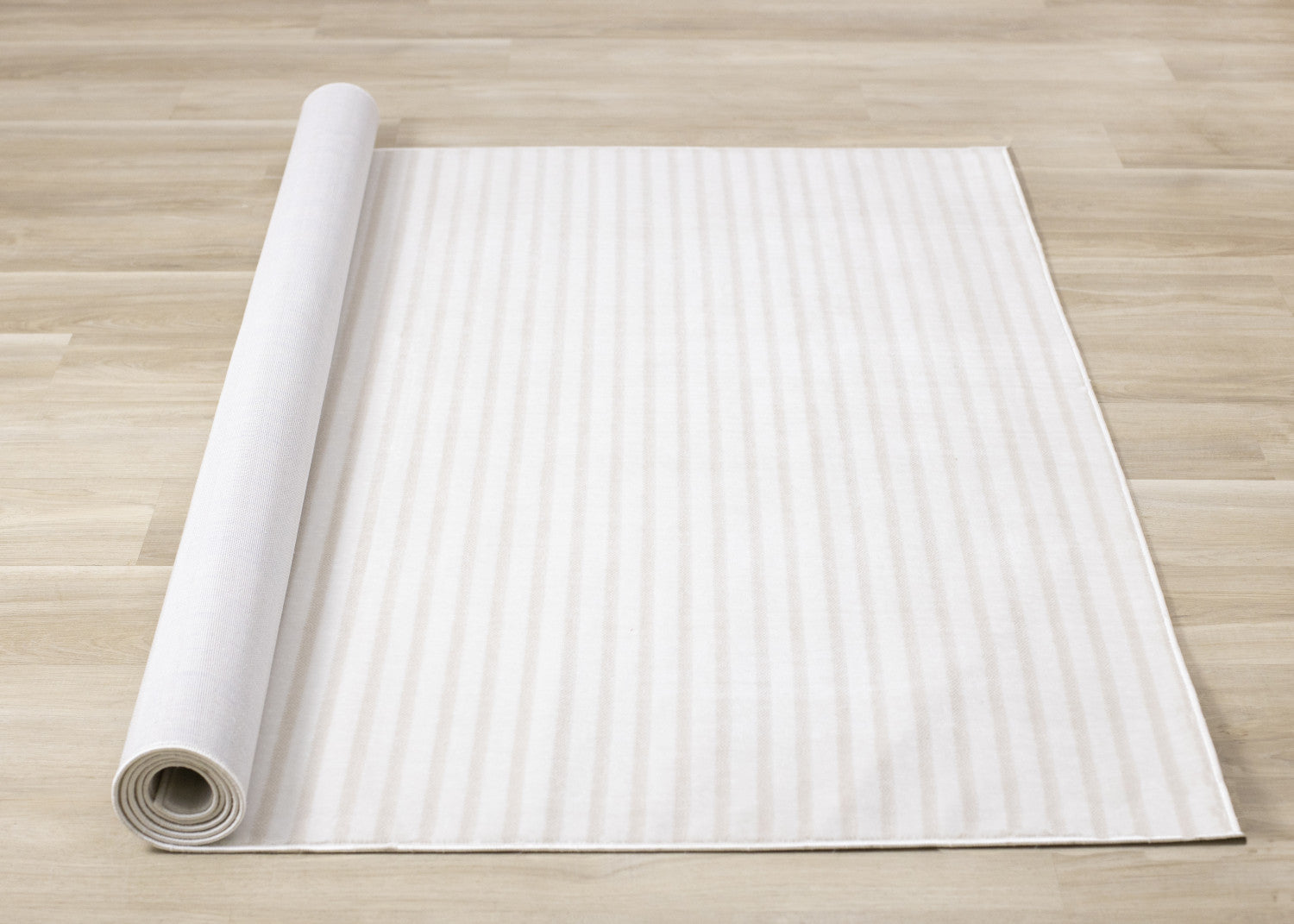 Machine Washable Modern Stripes Area Rug - 8' X 11' - Cream/Beige