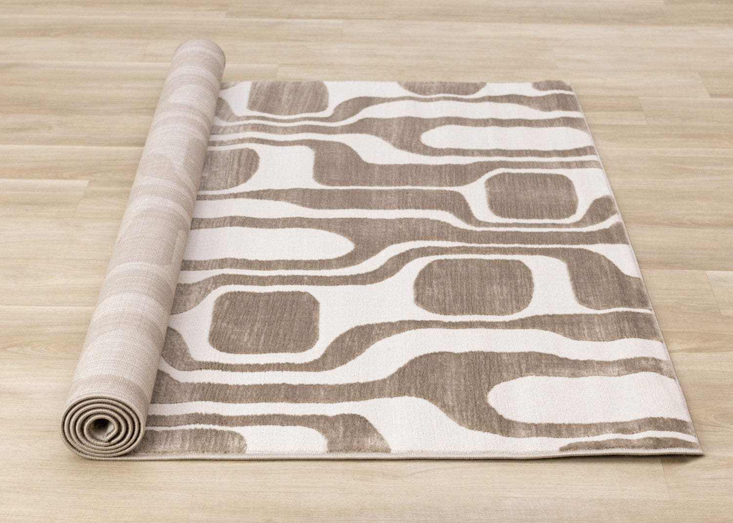 Logan Modern Area Rug - 8' X 11' - Brown/Cream