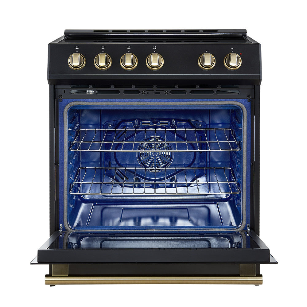 Forno Leonardo Black Slide-In Induction Range (5.0 Cu. Ft.) - FFSIN0982-30BLK