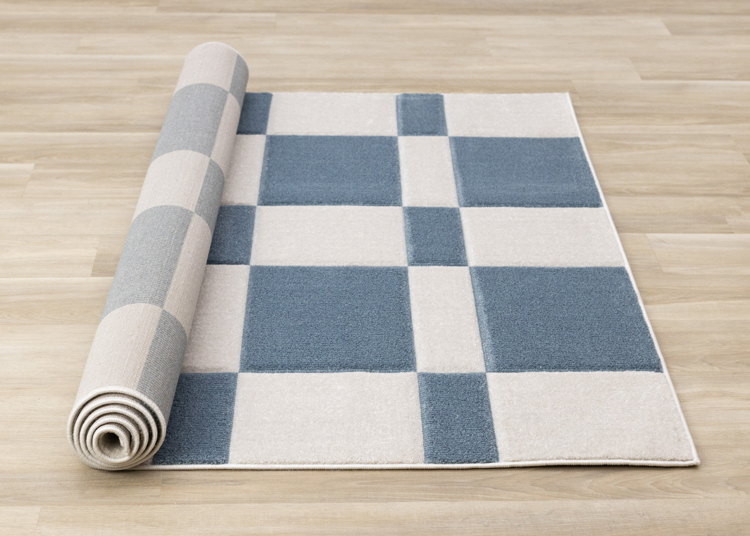 Finley Modern Geometric Area Rug - 8' X 11' - Blue/White
