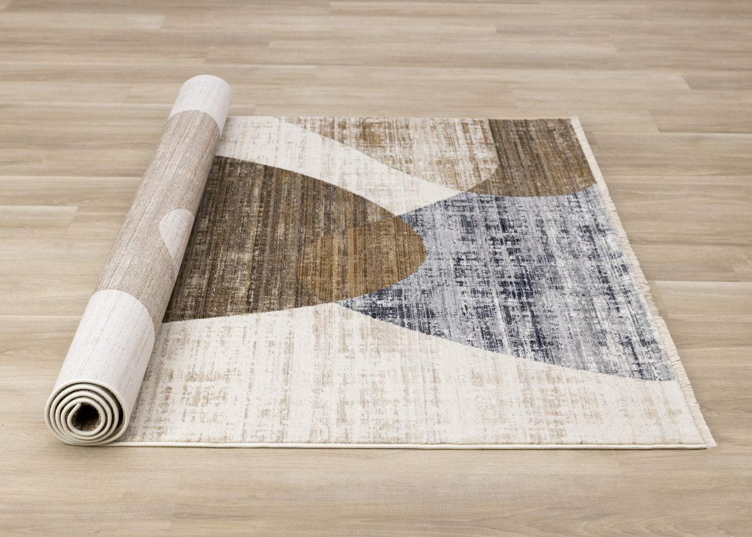 Sterling Modern Teardrop Area Rug - 8' X 11' - Brown/Cream