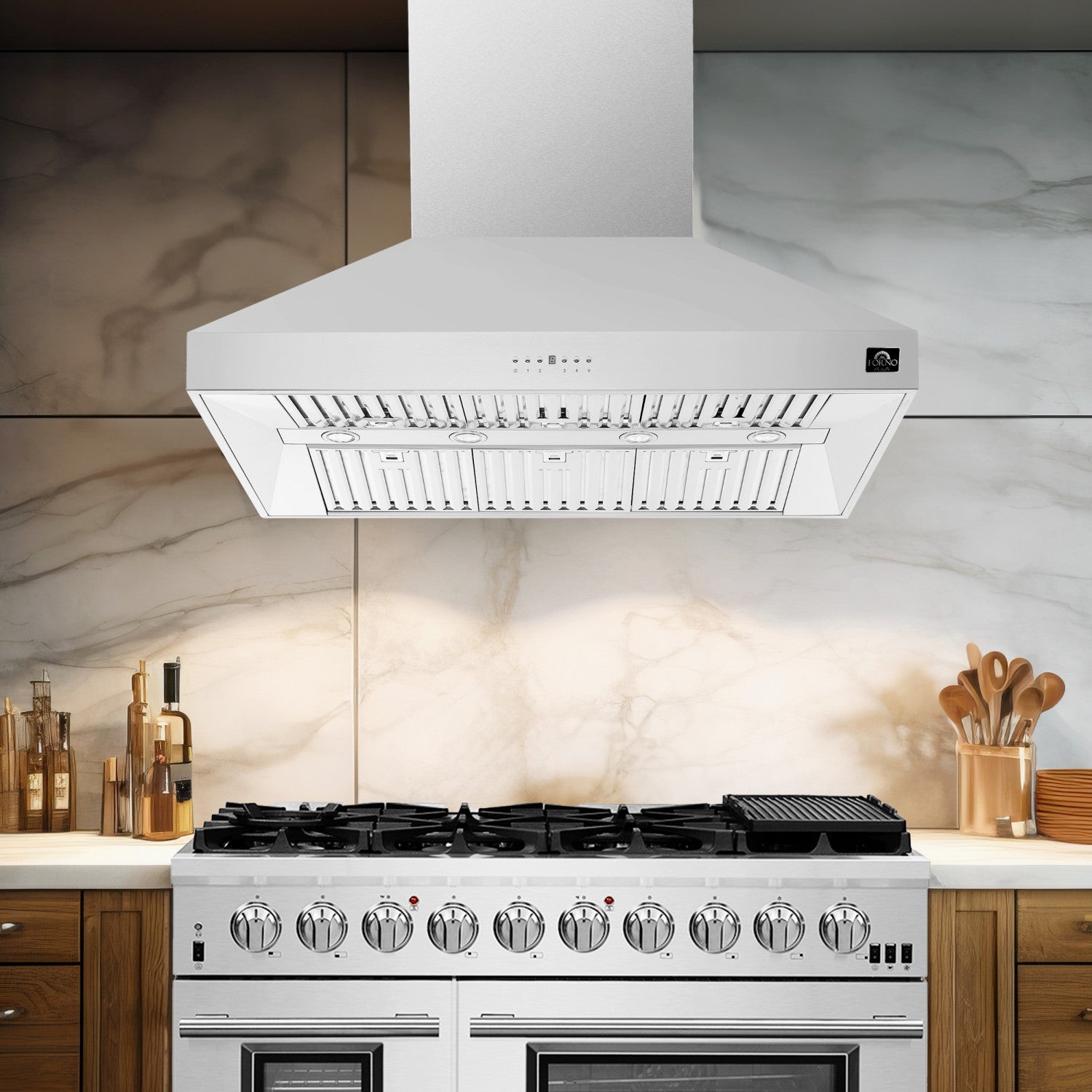 Forno Orvieto Stainless Steel 48" 1200 CFM Wall Mounted Range Hood - FRHWM5094-48