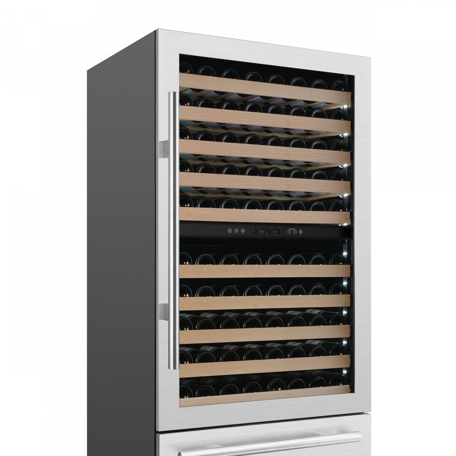 Forno Celano 30" 21.3 Cu.Ft. Stainless Steel 150 Bottle Dual Zone Wine Cellar with Two Beverage Drawers - FWCDR6697-30S