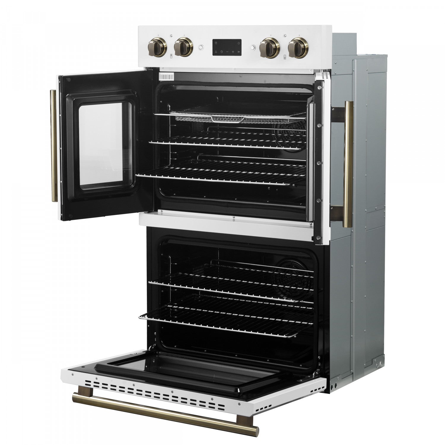 Forno Asti White 30" French Door Double Wall Oven with Dual True Convection and Air Fry (7.36 Cu. Ft.) - FBOEL1340-30WHT