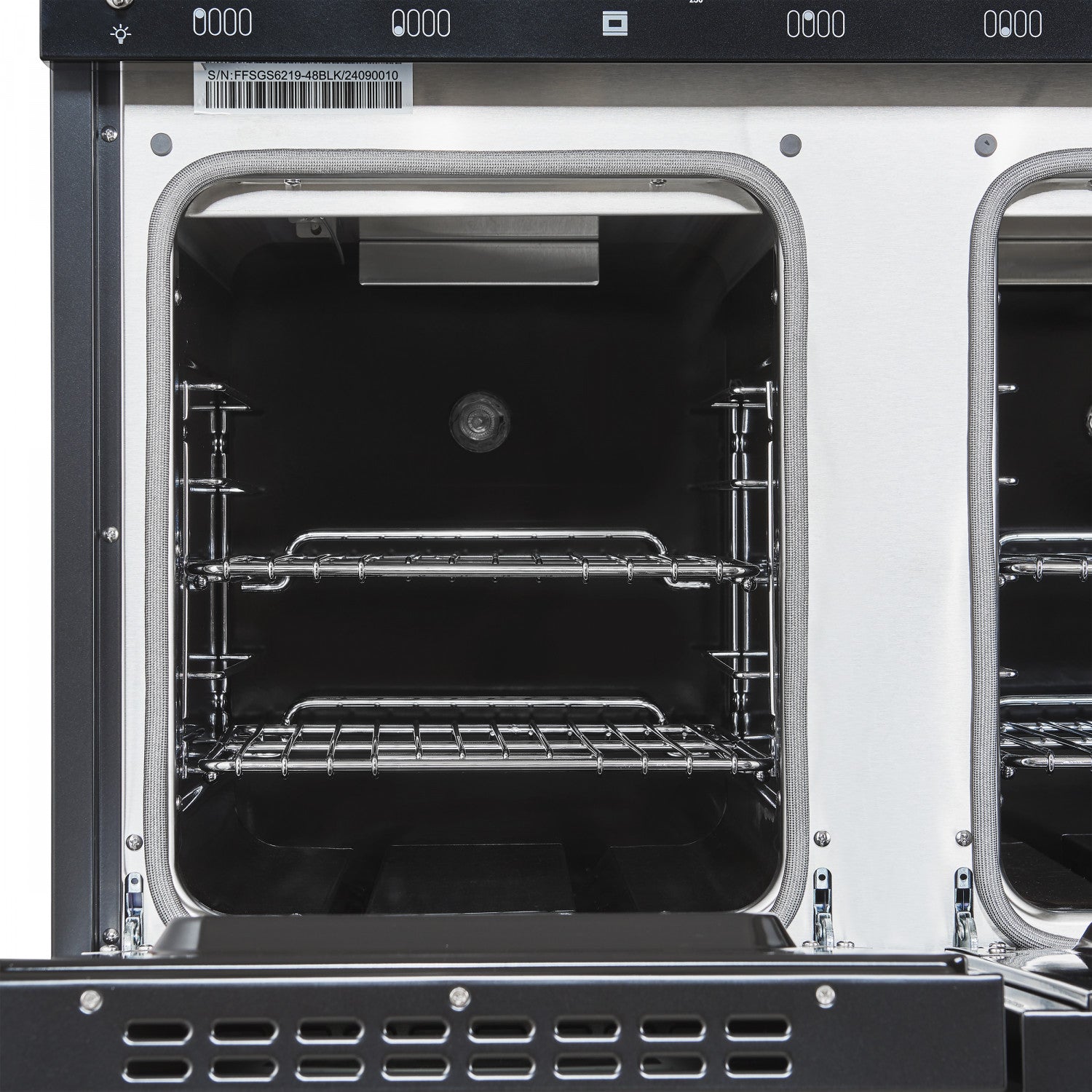 Forno Antico 48" Black Freestanding Double Oven Gas Range (5.5 Cu. Ft.) - FFSGS6219-48BLK