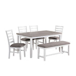 Breeze 6-Piece Dining Set - White, Grey