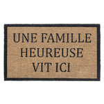 Capacho Coir Famille Heureuse Door Mat - Multi-Colour