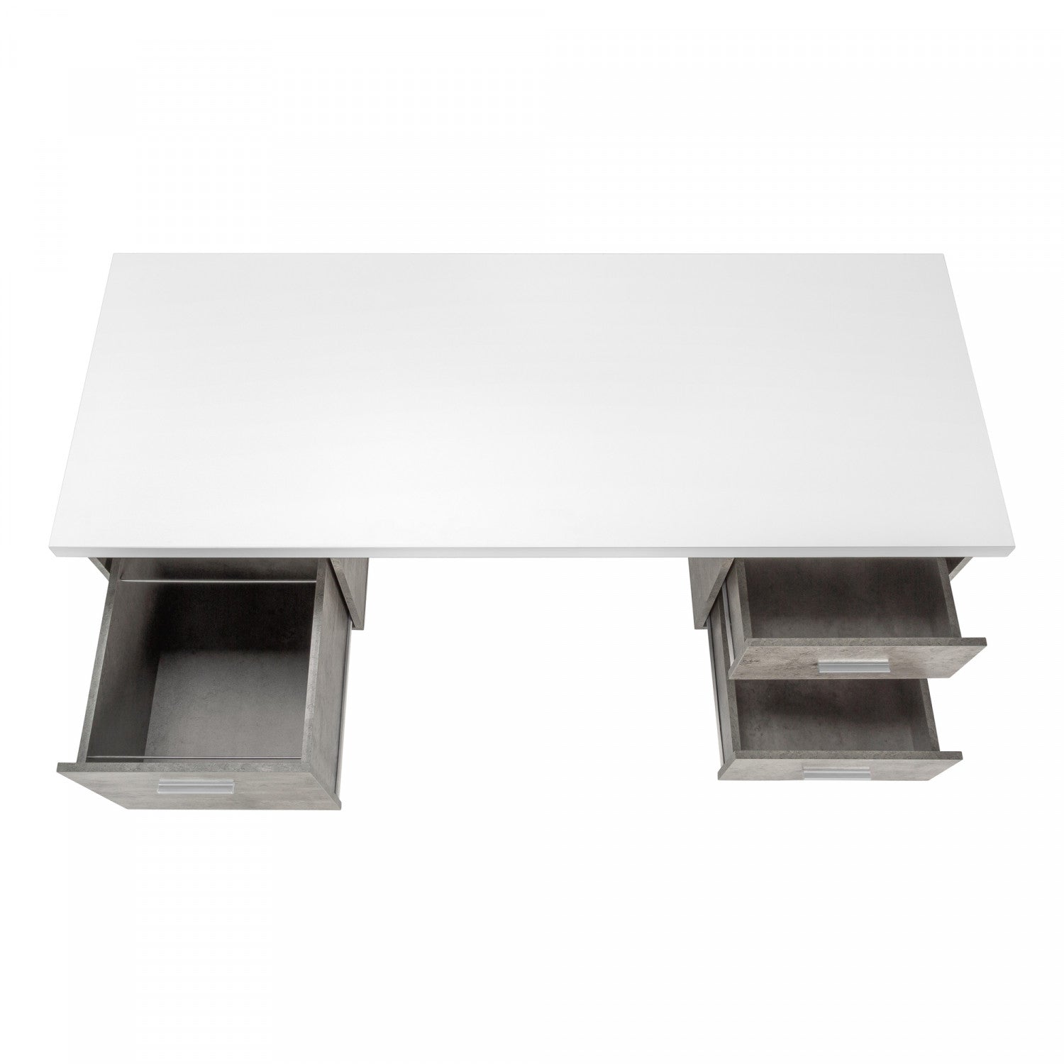 Loura Desk - White/Concrete Grey