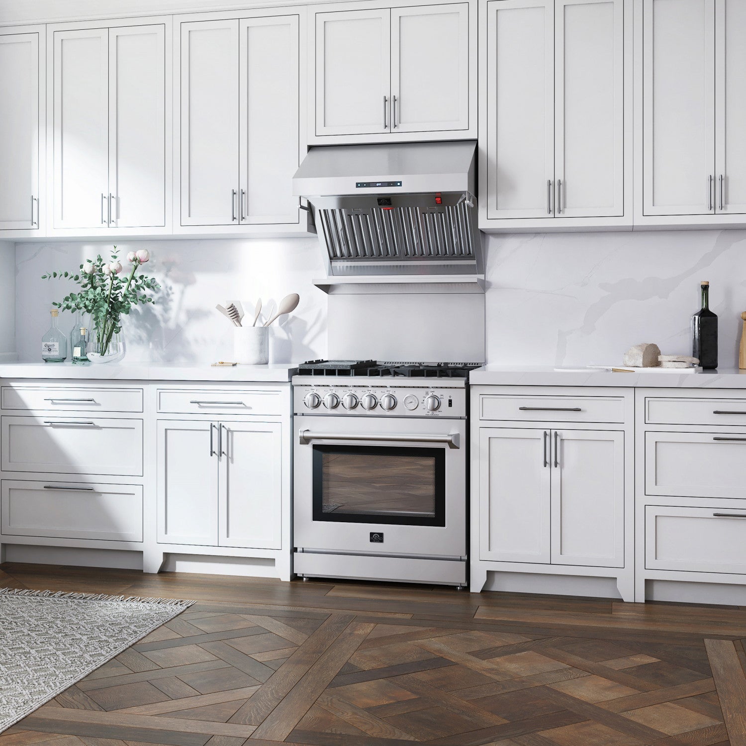 Forno Savona Stainless Steel 30" 600 CFM Wall Mounted Range Hood - FRHWM5029-30