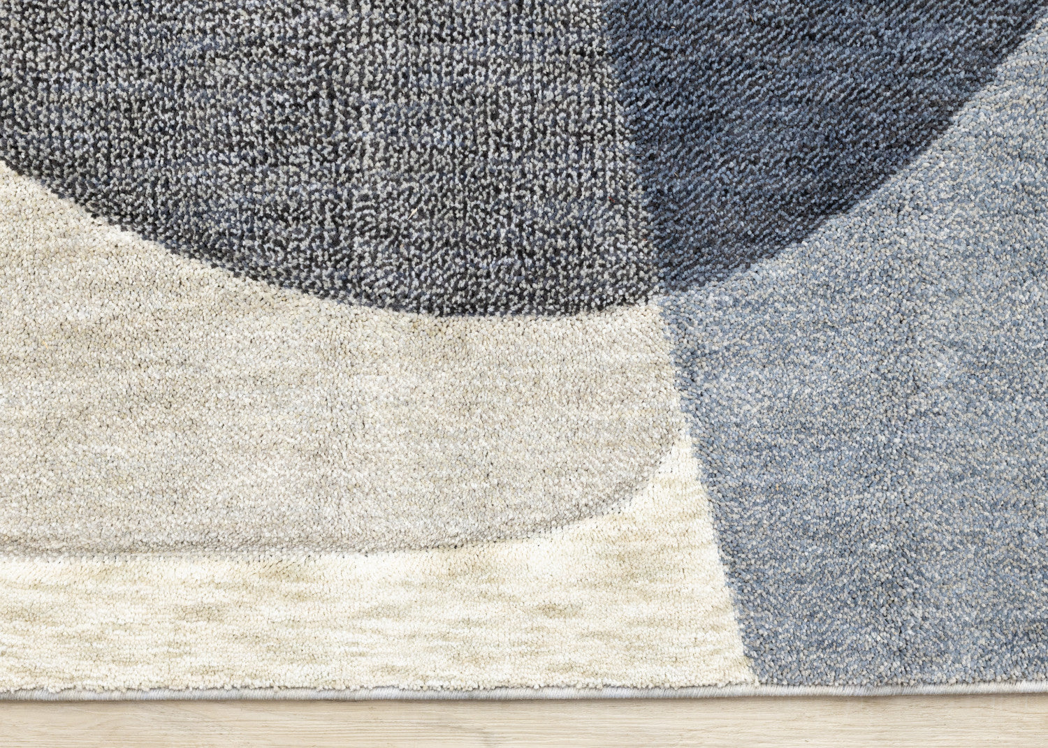 Recycled Polyester Modern Teardrop Area Rug - 5' X 8' - Blue/Grey
