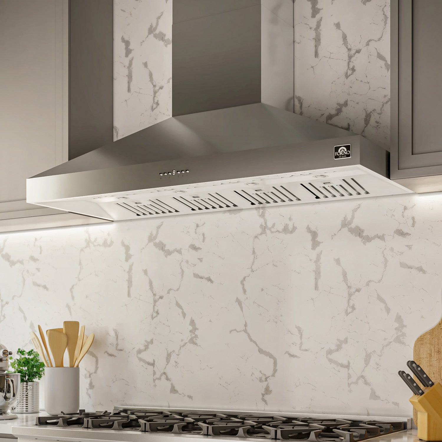 Forno Orvieto Stainless Steel 60" 1200 CFM Wall Mounted Range Hood - FRHWM5094-60