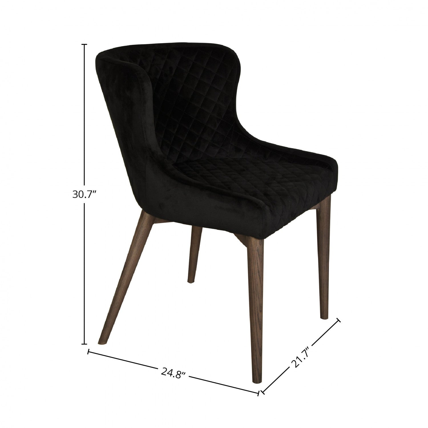 Lunvik Dining Chair - Black Velvet - Set of Two