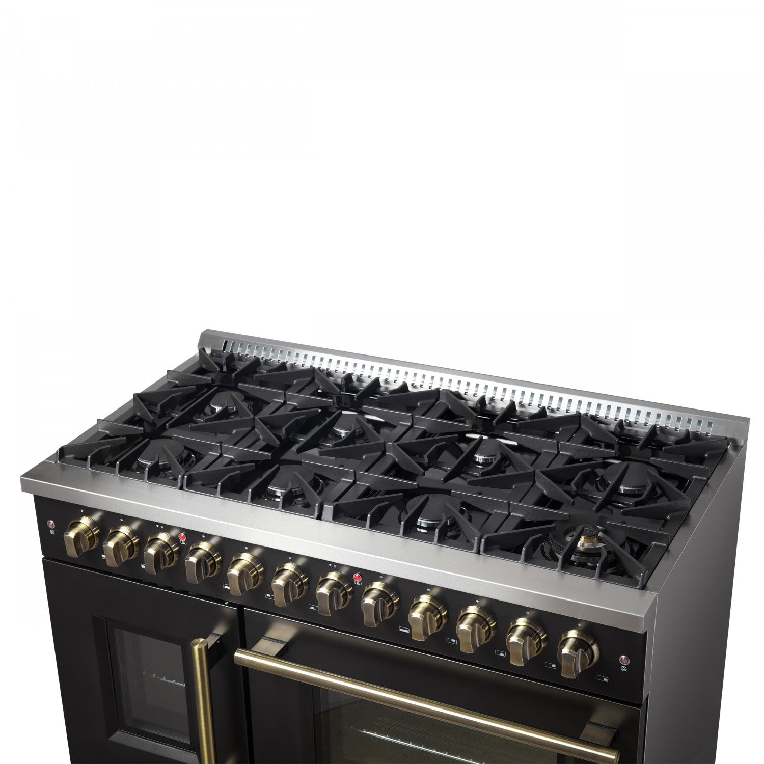 Forno Galiano 48" Black Freestanding Dual Fuel Double Oven Range with True Convection (6.58 Cu. Ft.) - FFSGS6356-48BLK