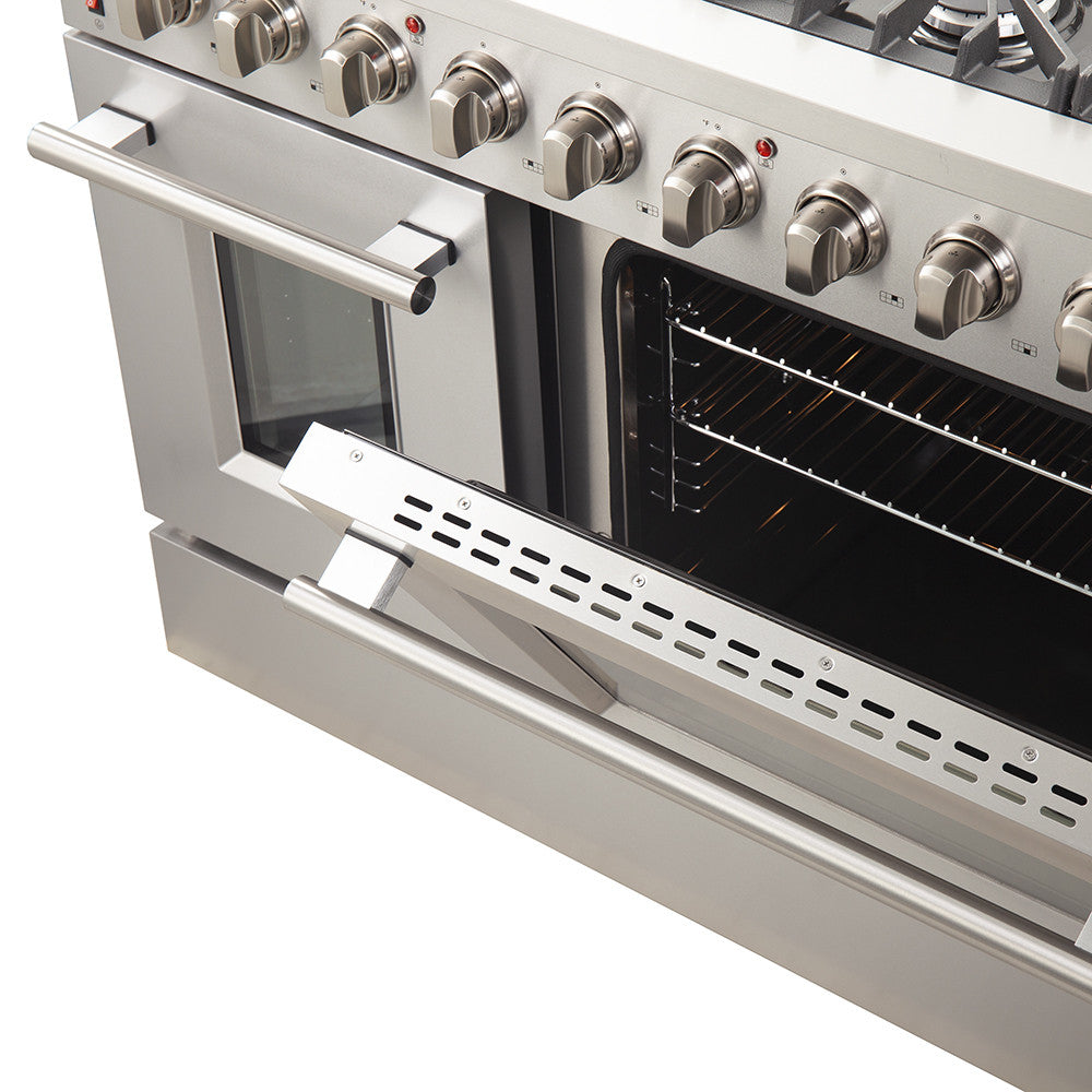 Forno Galiano 48" Stainless Steel Freestanding Double Oven Gas Range (6.58 Cu. Ft.) - FFSGS6244-48