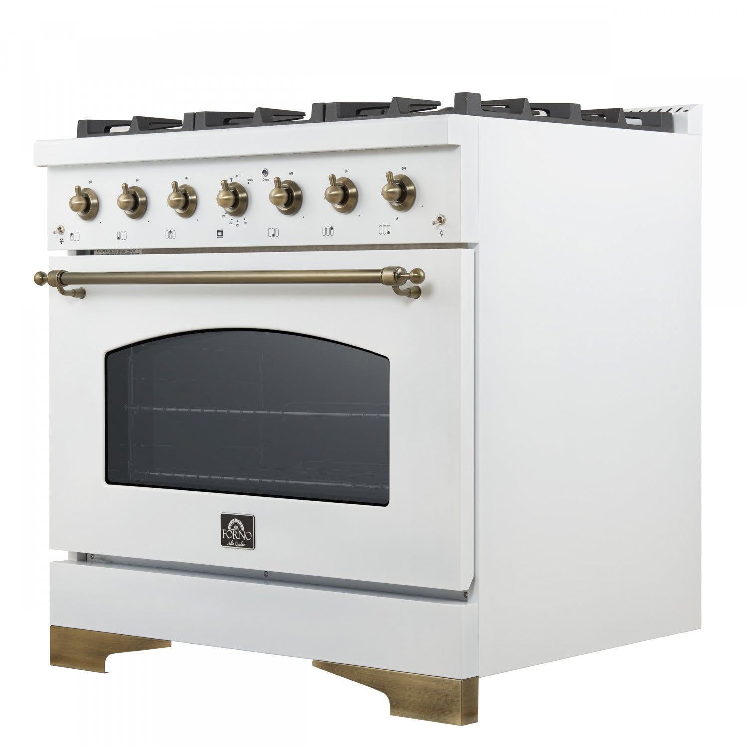 Forno Antico 36" White Dual Fuel Range (4.5 Cu. Ft.) - FFSGS6113-36WHT