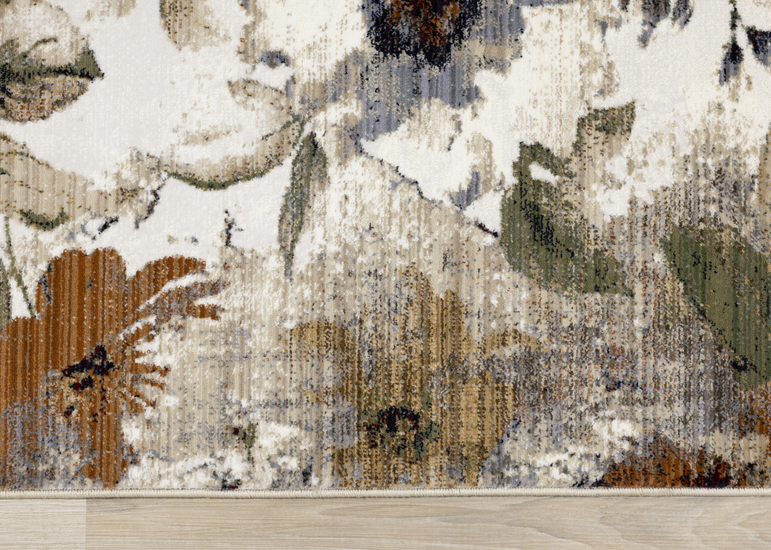 Sterling Contemporary Floral Area Rug - 8' X 11' - Cream/Green/Rust