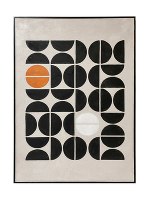 Dans l'abstrait Tableau – orange, beige, noir