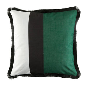 Garden Party Coussin décoratif d’extérieur – émeraude, bande noir