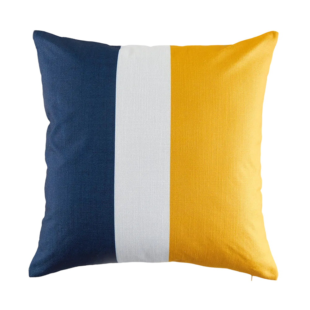 Garden Party Outdoor Decorative Accent Cushion - Yellow, Navy Stripe