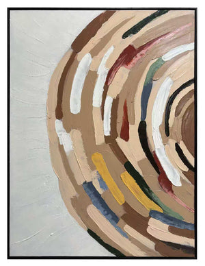 Charme rustique Tableau au design circulaire – brun, beige