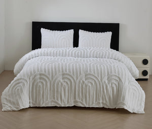 Charme rustique Ens. de literie 5 mcx grand - blanc