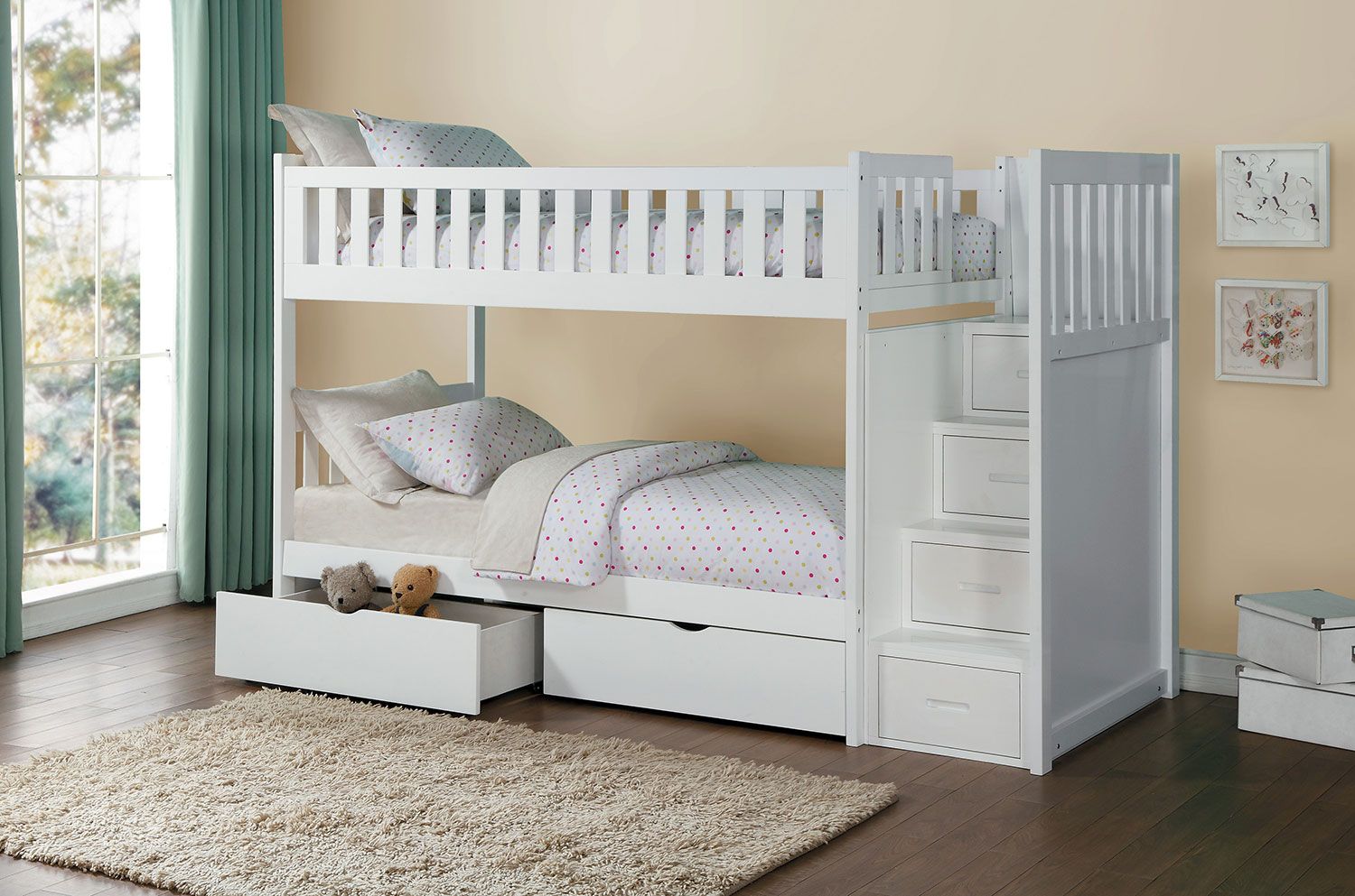 Noelle Bunk Bed Pair of Storage Drawers- White