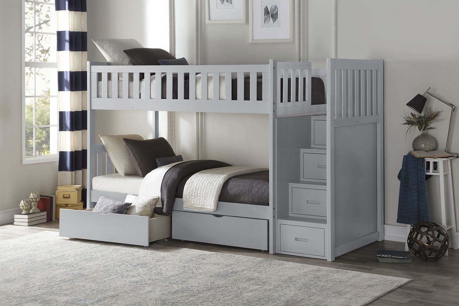 Noelle Bunk Bed Pair of Storage Drawers- Grey