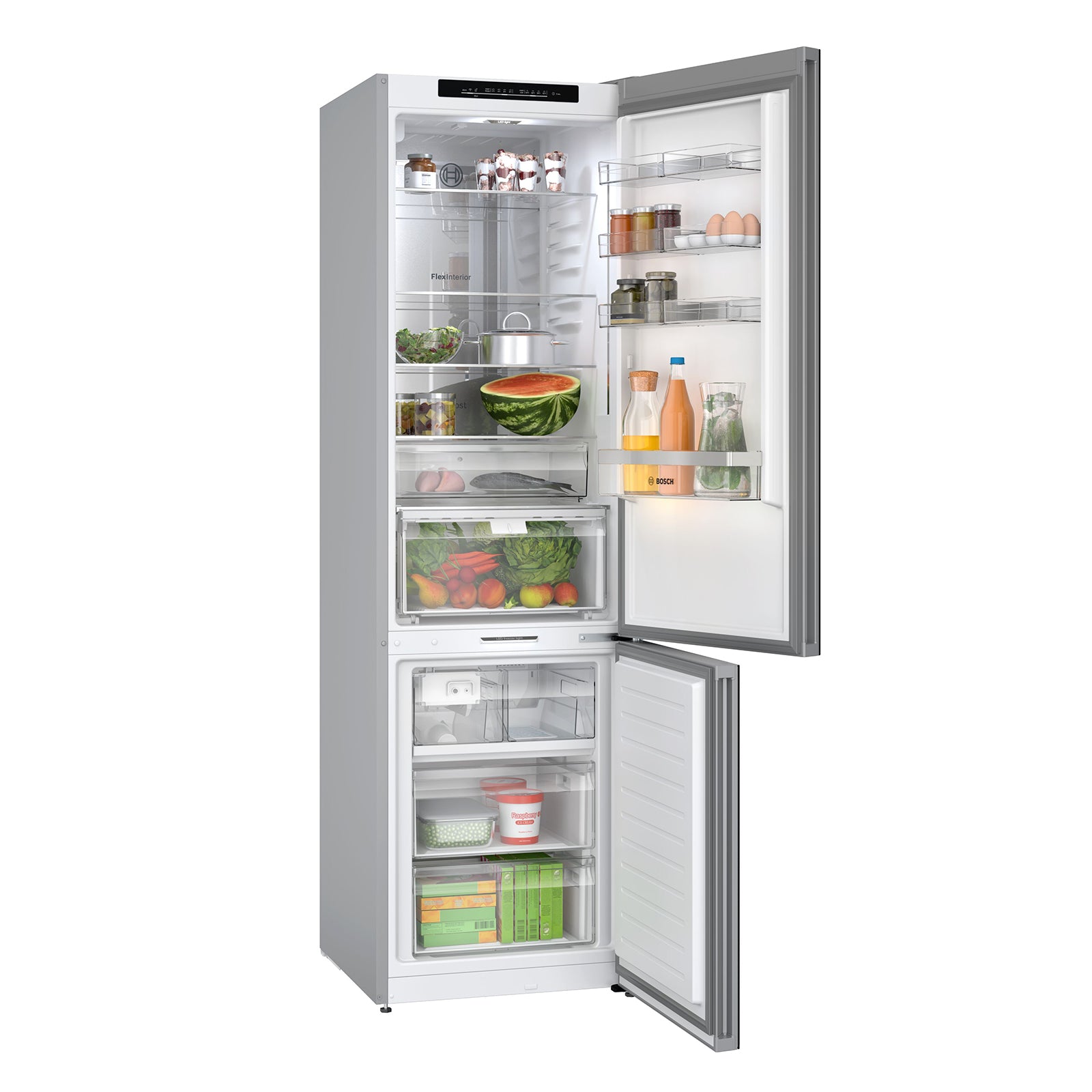 Bosch 24" 12.8 Cu. Ft. Black Glass Smart Counter-Depth-Bottom Freezer Refrigerator with Home Connect - B24CB80ESB