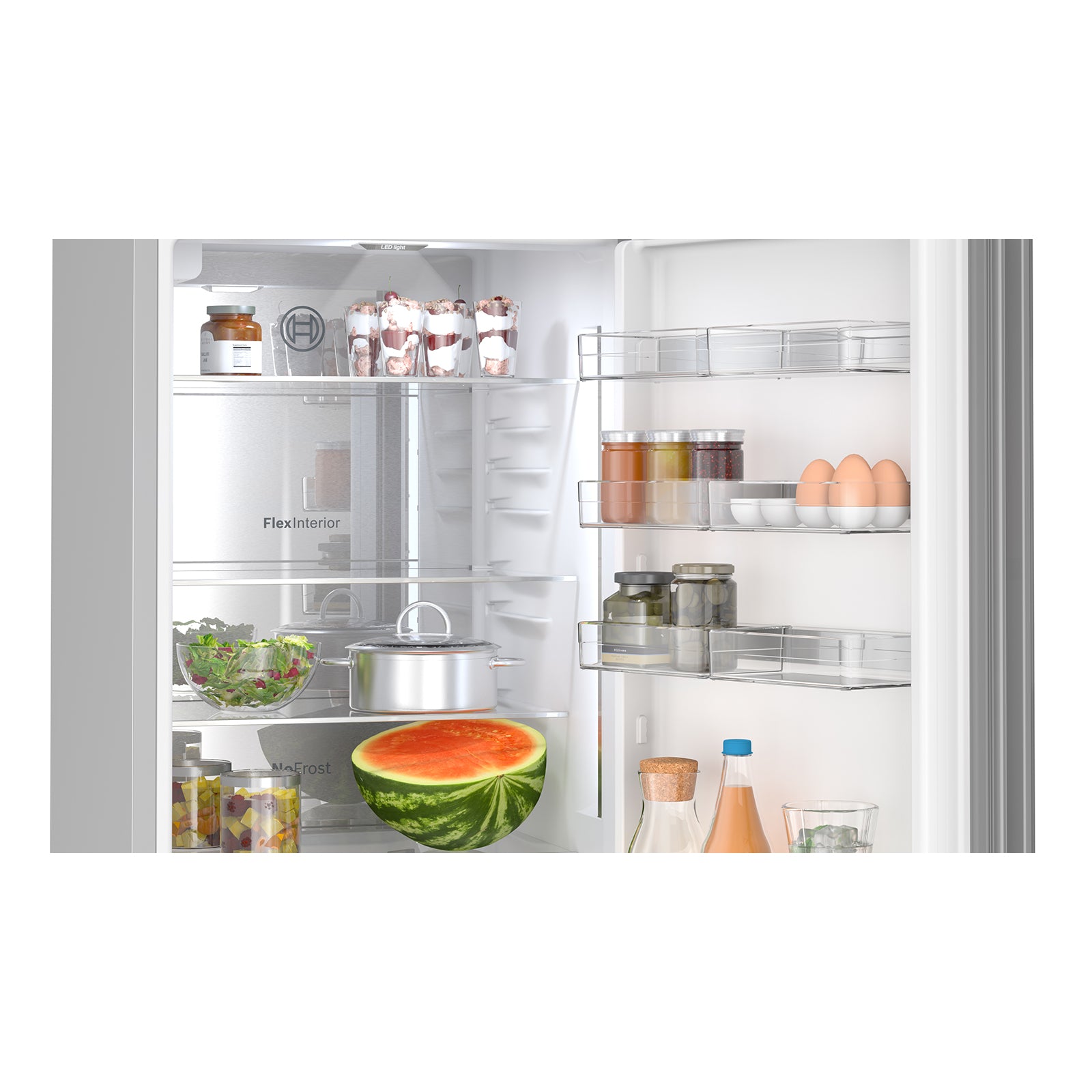 Bosch 24" 12.8 Cu. Ft. White Glass Smart Counter-Depth Bottom-Freezer Refrigerator with Home Connect - B24CB80ESW