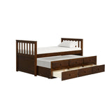 Trudy 3-Piece Twin Captain Bed with Trundle - Espresso