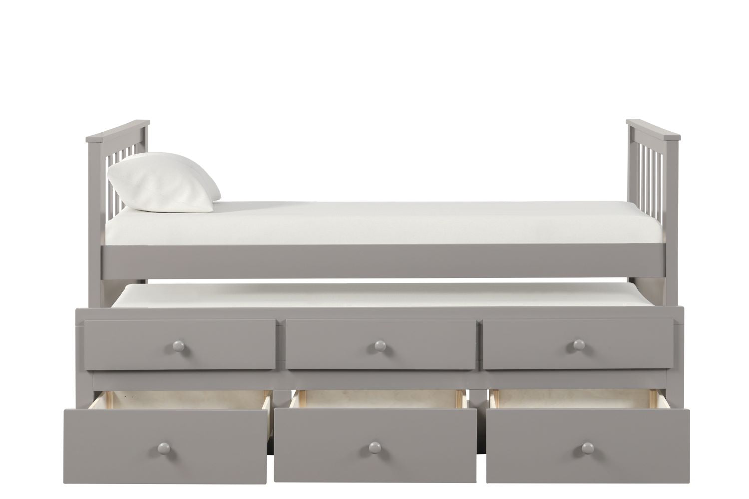 Trudy 5-Piece Twin Captain Bedroom Package with Trundle - Grey