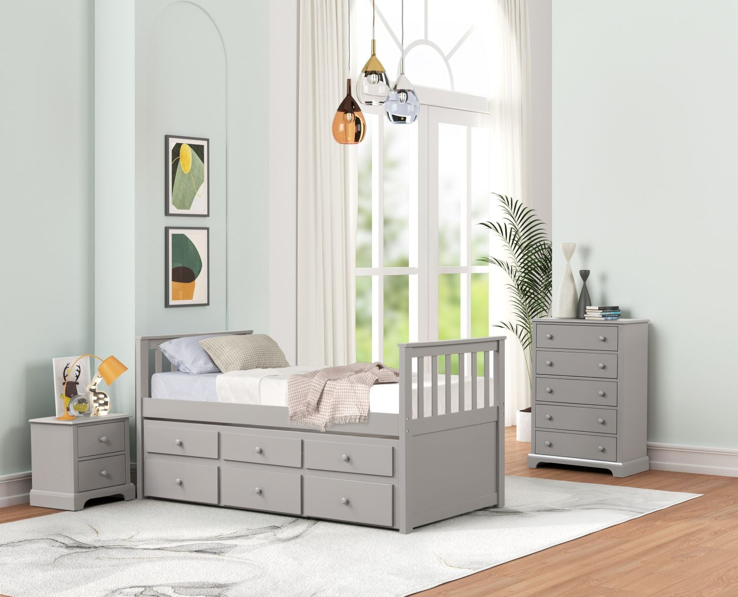 Trudy 5-Drawer Chest - Grey