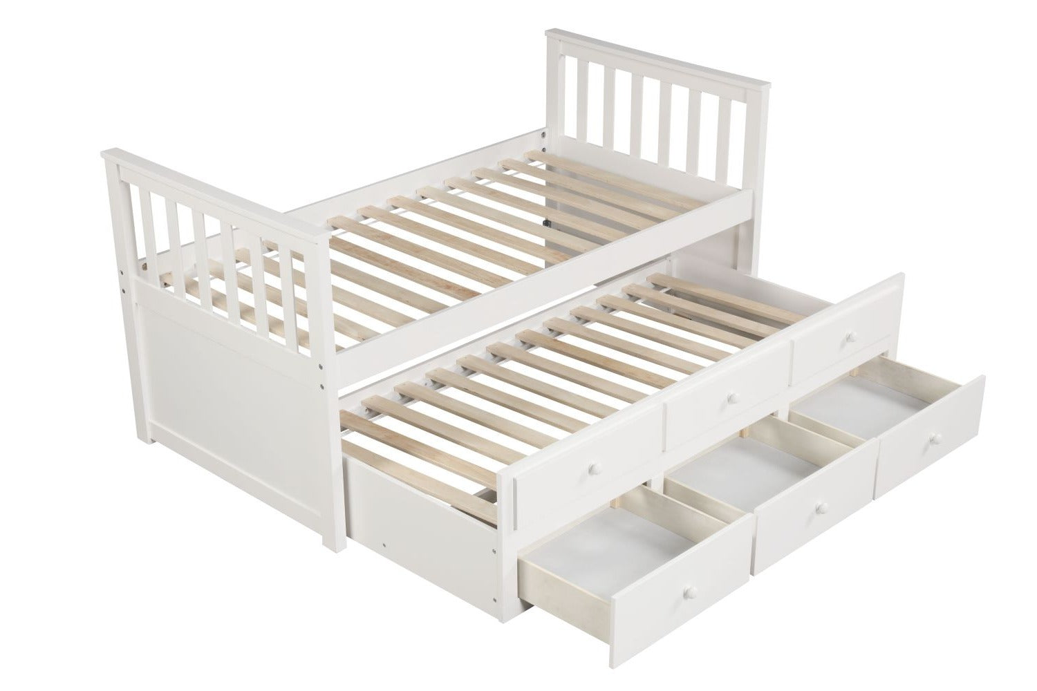 Trudy 5-Piece Twin Captain Bedroom Package with Trundle - White