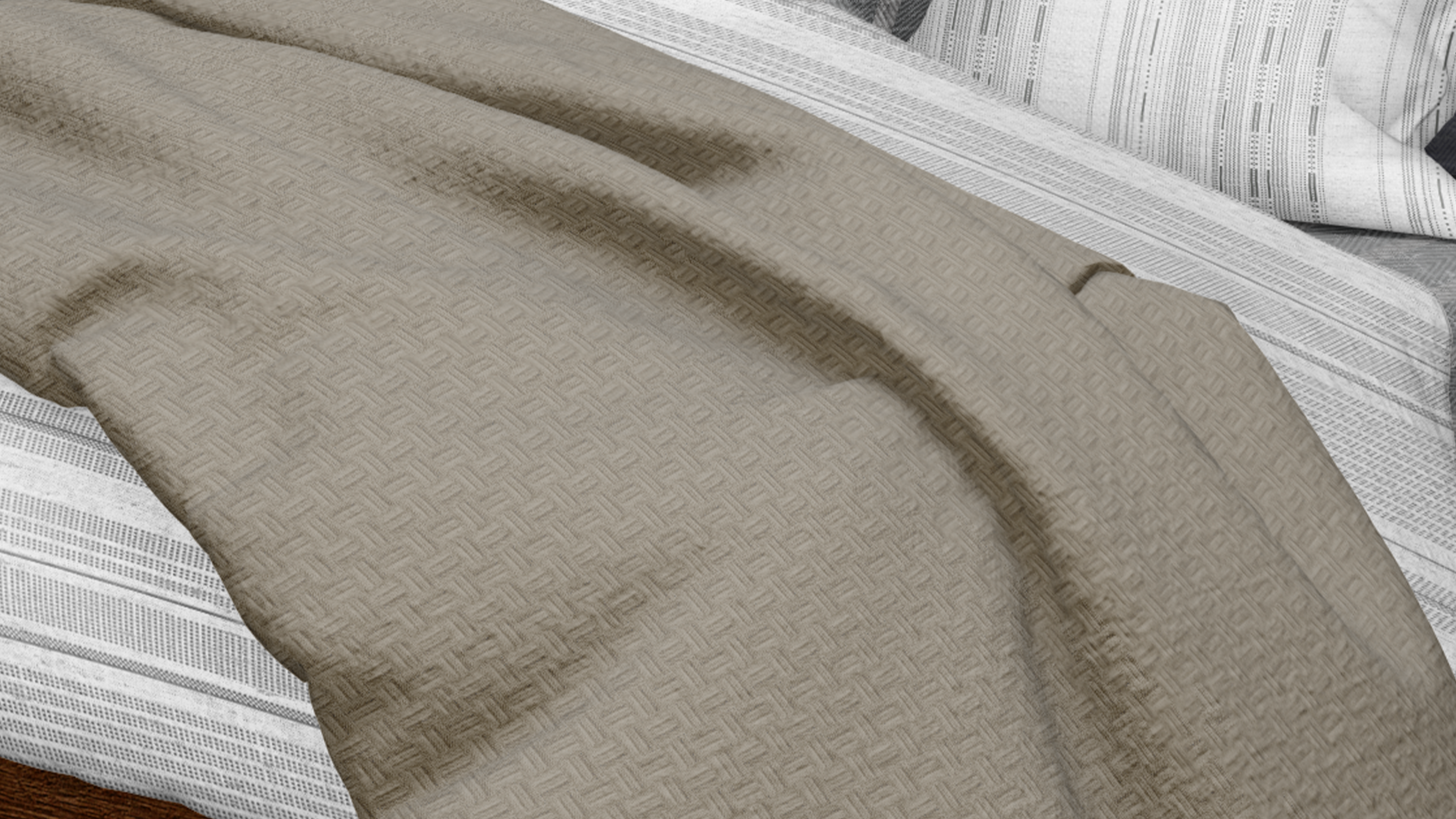 Cotton House Twin Textured Blanket - Beige
