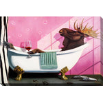 Moose Having Me Time Canvas Wall Art - 30 X 45